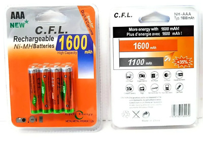 4 x AAA MICRO NI-MH AKKU 1,2V 1600 mAh Wiederaufladbar Batterien Akku aufladbar
