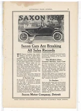 1915 Saxon Motor Co. Ad: The Modern Idea - Greater Service, Less Cost. Detroit