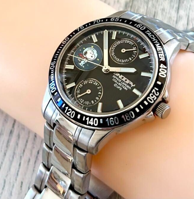 Snoopy Watch Space Leader Collection Rare Cute Black Used Snoopy Watch Space Leader Collection Rare Cute Black Used
