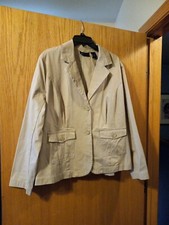 Womens Relativity Tan/moccasin Size 1x  Blazer Jacket 100% Cotton #w4302r