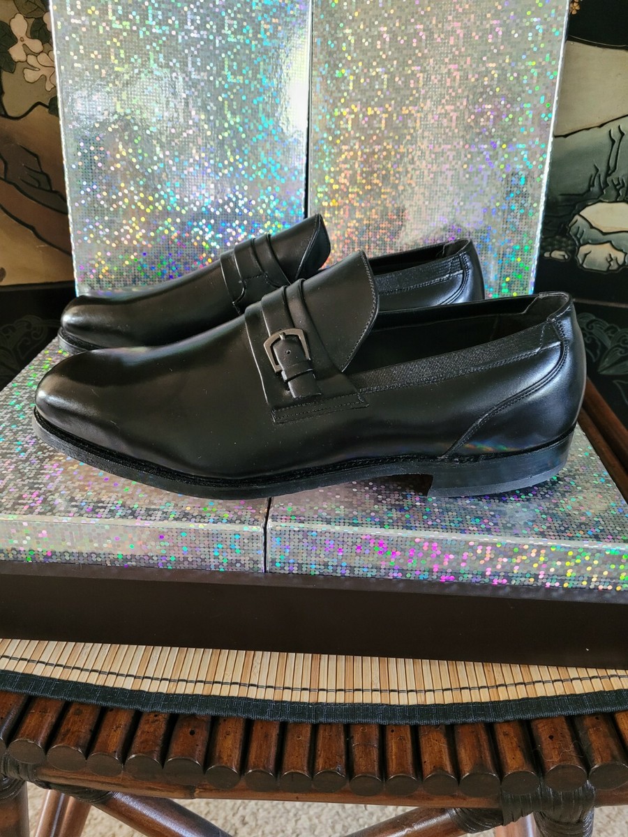 Vintage E T WRIGHT Monk Strap Black Leather Shoes Loafers Sz  display picture 3