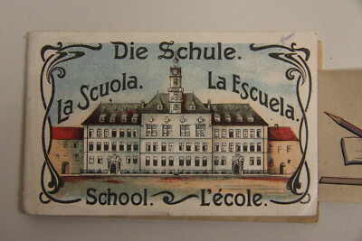 alte Abziehbild Abziehbilder Album Die Schule School um 1900 N.A.F.  T.&B. Nbg.