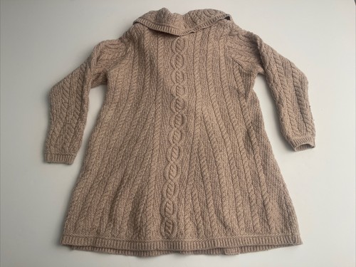 Suéter Cárdigan Aran Crafts Mujer Grande L Lana Botón Cable Tejido Pescador - Imagen 7 de 8