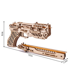 Wood Trick Cyber Gun Model Mechanical 3D Wooden Puzzle Best DIY Toy