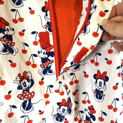 Disney Minnie Mouse Cherry Rain Jacket with Pouch Bag Kids Size 5-6 - Picture 3 of 7