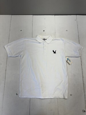 Wise Up Solid White 1/4 Button Up Short Sleeve Polo T Shirt Mens Size XL