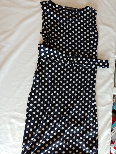 Ladies Dress Oxiuli Fashion Size (See Pics) Belted Navy 17100 - 第 1/11 張圖片