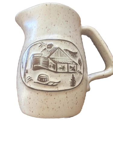 VTG Ceramic Pottery Stoneware Creamer Syrup Pitcher Breakfast Farmhouse Gorgeous