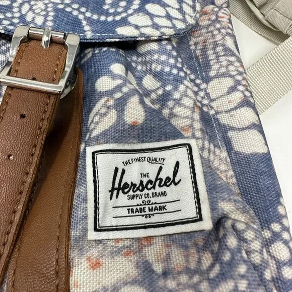 Herschel Supply Company Floral Backpack - Beige and Blue Herschel Blue Floral Backpack - Gem main image 2