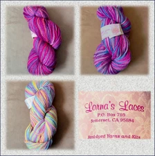 1 Hank Bullfrogs & Butterflies by Lorna’s Laces (85%Wool/15%Mohair) 3 Colors