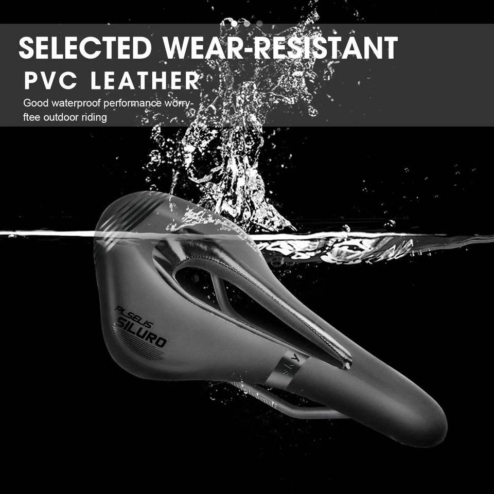 Sillín de fibra de carbono hueco cómodo MTB bicicletas de carretera asientos accesorios de bicicleta Foto 3 de 4