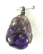 1920'S VINTAGE ANTIQUE CHINESE CARVED AMETHYST PENDANT