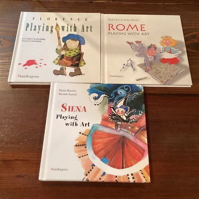 Italian cities Playing With Art Florence Rome Siena hardcovers Very Good