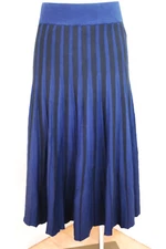 ATSURO TAYAMA Blue Knit Stripes Pleats Small Long Skirt XS Small 36 2 4