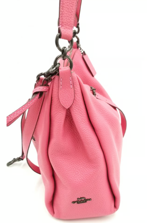 バッグ COACH Leather Hobo Shoulder Bag Pink Coach Shoulder Bag: Refined Style
