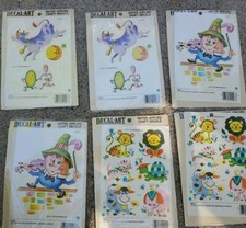 Lot Of 6 Vintage Decal Art Children Wall Decor Meyercord NIP humpty Dumpty...