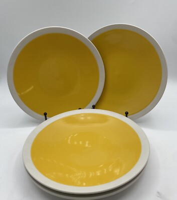 Set Of 4 Noble Excellence Lemon 8  Stoneware Salad/Dessert Plates