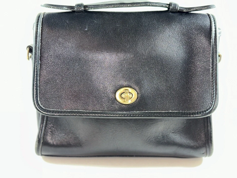 Bandolera Coach Court 9870 de colección negra ~ atemporal ~ clásica Foto 3 de 4