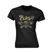 The Clash  'GRUNGE SKULL'  OFFICIAL LADIES T Shirt (Punk, Joe Srummer) *SALE XL