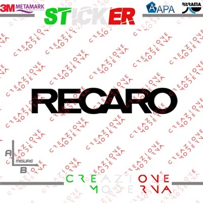 CM ADESIVO STICKER LOGO RECARO MISURE PERSONALIZZATE