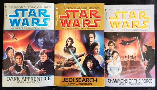 Lot 3 Star Wars PB~Complete Jedi Academy Trilogy Original 1990s Paperback~LN/VG