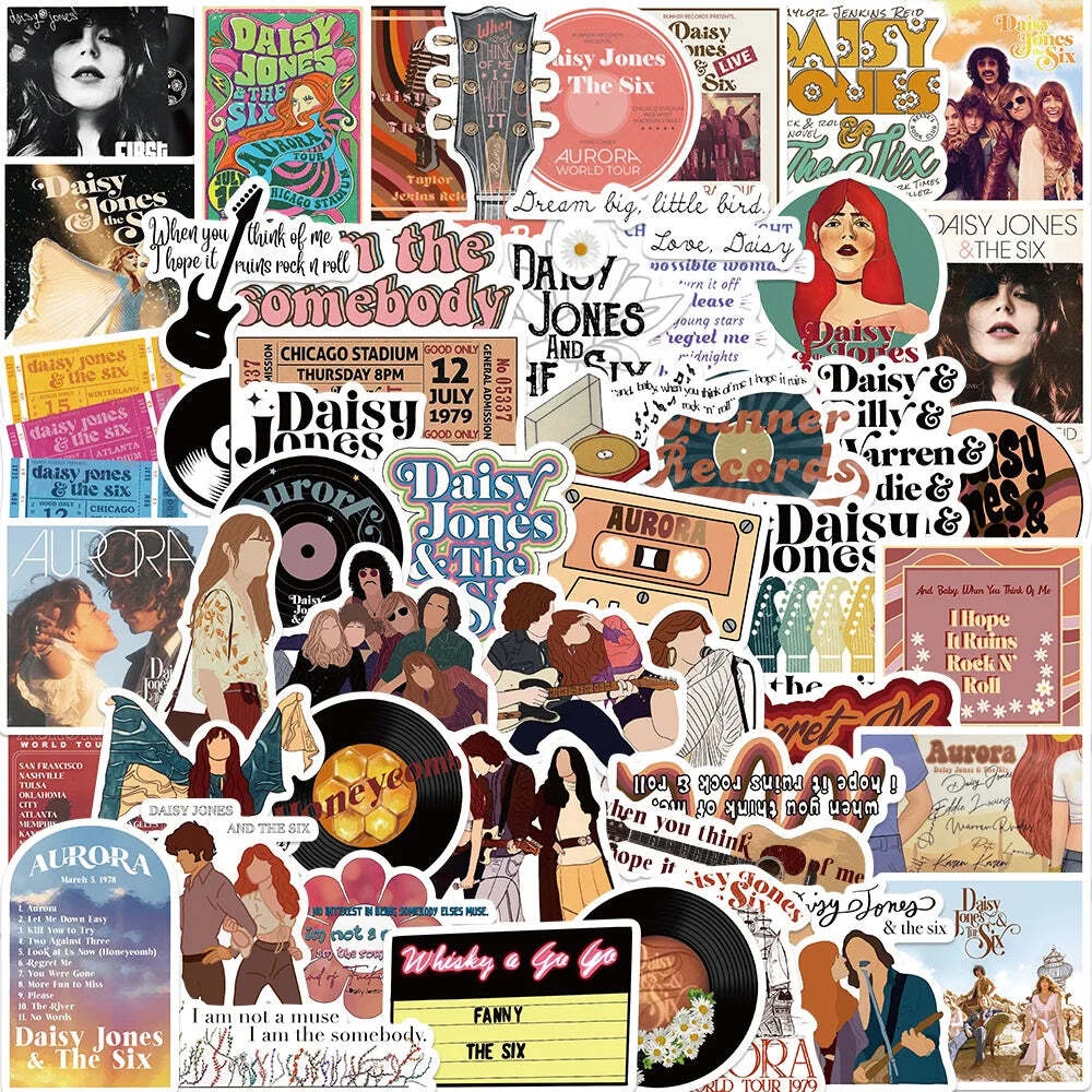 10/50Pcs Daisy Jones The Six Stickers Aesthetic DIY Laptop Stationery Luggage Wa