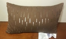 SAVANNAH HOME CADOGAN 13 X 18 SEQUINS DECORATIVE BROWN PILLOW NEW MSRP $ 80