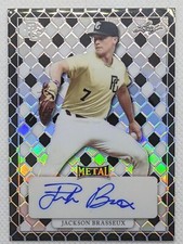 2022 LEAF METAL PERFECT GAME NATIONAL SHOWCASE JACKSON BRASSEUX 1/5 AUTO