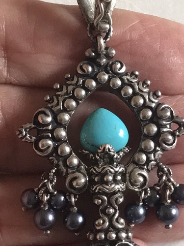 Barbara Bixby SS Chiave Oro 18k Granati Brasiliani, Apatite, Perle Turchese Rara - Foto 18 di 21