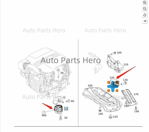 3X Engine Mount Gearbox Mount Kits For Mercedes-Benz E350 3.0L Turbo A2042406017 - Picture 2 of 7