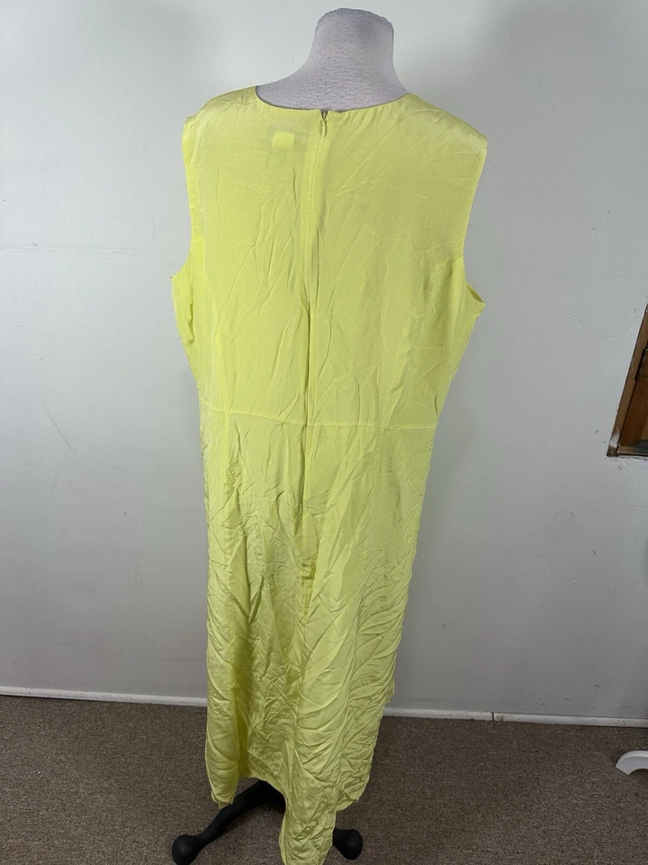 Женское платье без рукавов Jessica London желтого цвета 100% шелк размер 22 Вт - Изображение 3 из 4