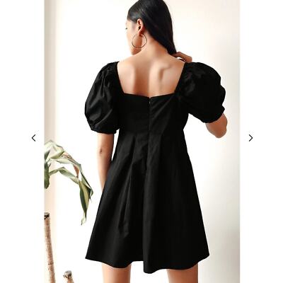 Lulus Forever Trendy Black Puff Sleeve Babydoll Dress - Size XS | eBay
