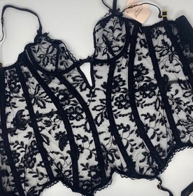 Agent Provocateur ~ &ldquo;DENVER&rdquo; Lace BASQUE  / Black / 32C  / NWT     MSRP: $790