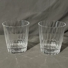 Lot Of 2 Ralph Lauren 2008 'Classic' Crystal Double Old Fashion Tumbler 4'' Tall