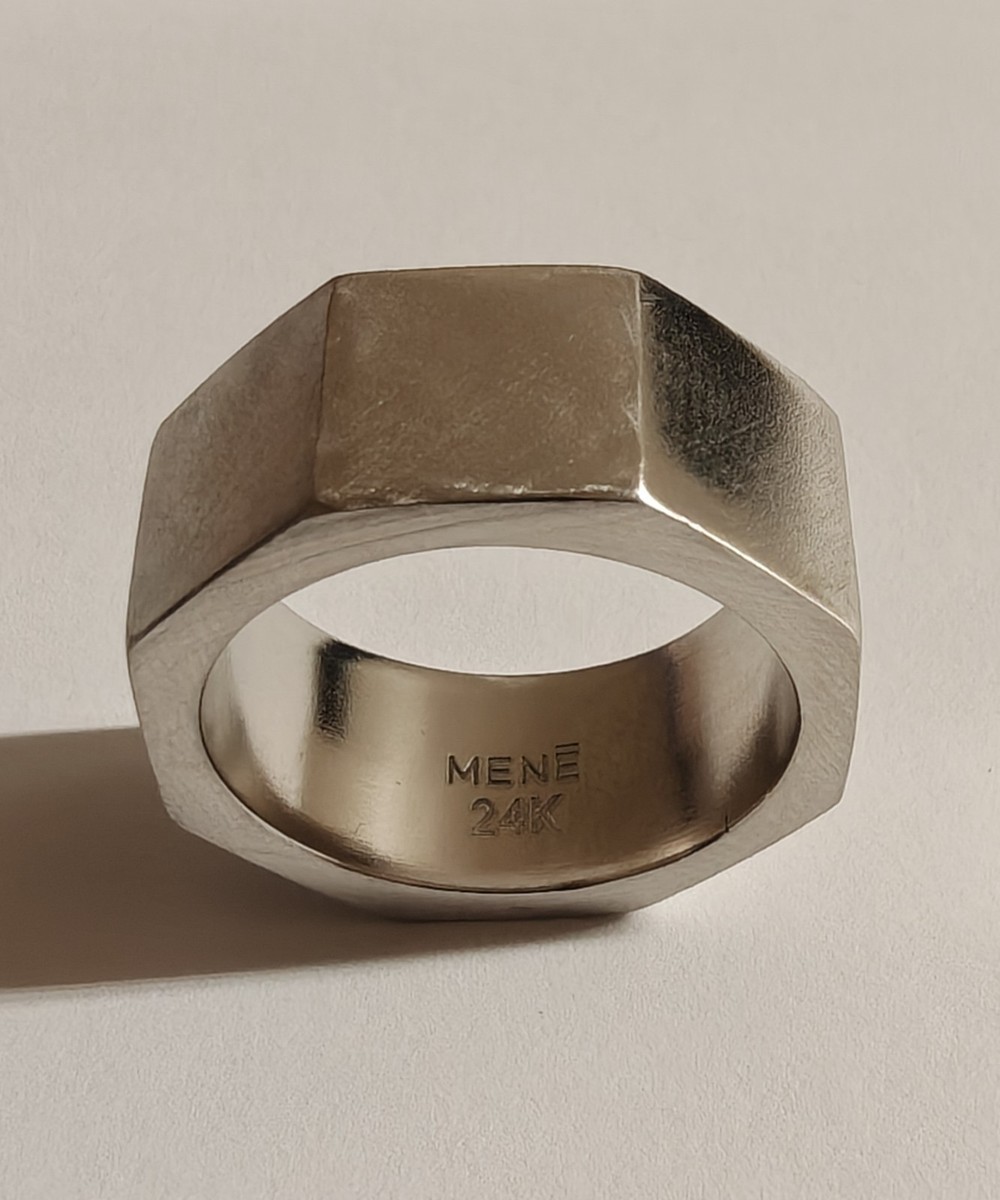Mene 24K Platinum Octagon Ring II Size 9 34.75 Grams View 2