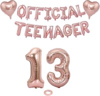 Deko 13. Geburtstag MäDchen RoséGold Luftballons Geburtstagsdeko 13 Jahre