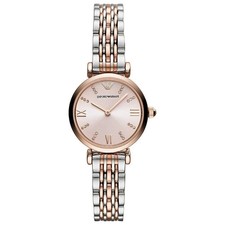 EMPORIO ARMANI AR11223 GIANNI T-BAR SILVER/ ROSE GOLD WOMENS WATCH LADIES QUARTZ
