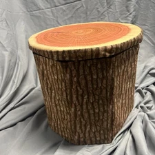 New Pack Tree Stump Storage Stool 12 x 12 Inch Stool Ottoman