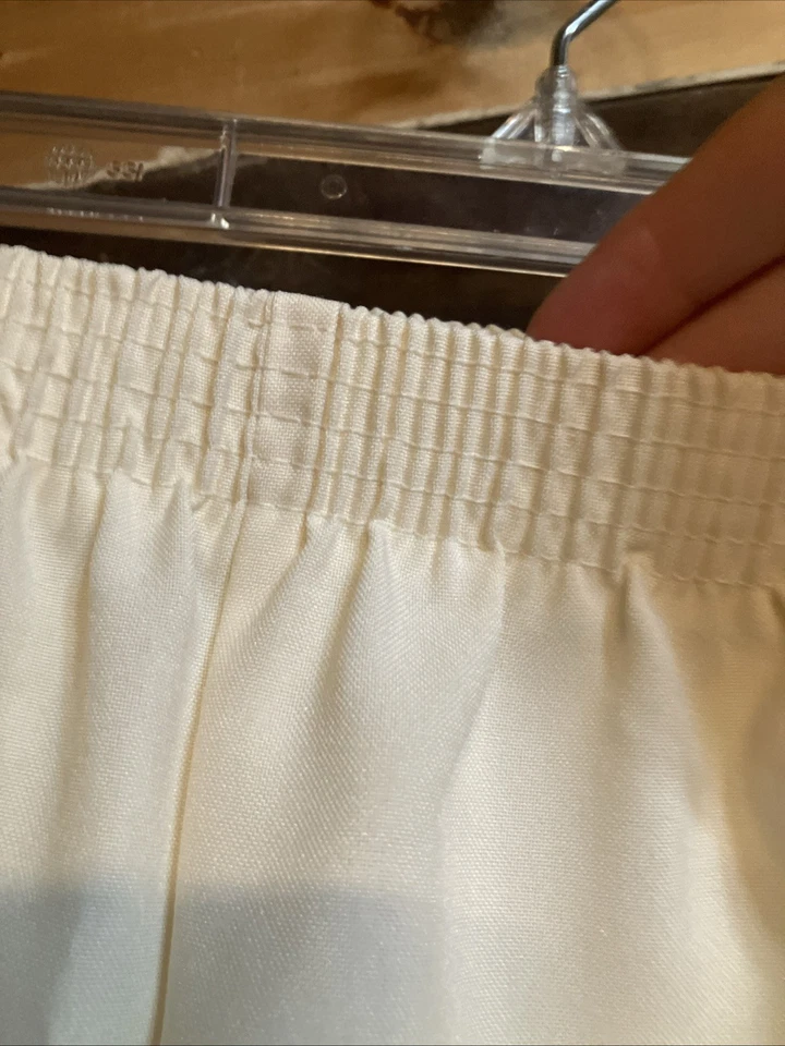 Pantalones Bon Worth Crema Cintura Elástica Pierna Recta Para Mujer Talla Pequeña M Foto 4 de 4