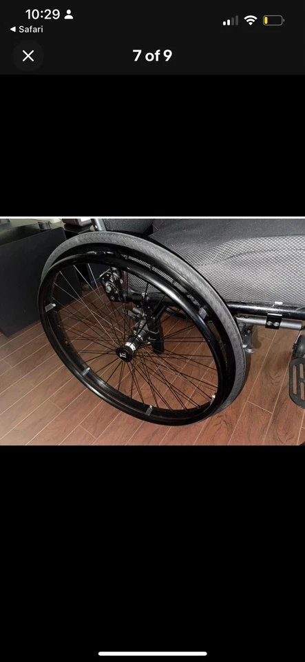 Silla de ruedas deportiva TI Lite titanio negra 16x19, llantas/neumáticos nuevos, asiento trasero JAYJ3 Foto 2 de 4