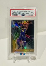 LeBron James 2019-20 Donruss Optic All Clear for Takeoff Holo Prizm PSA 9