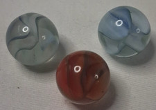 Vintage Vitro Agate Lot Of 3 Hybrid Cat  s Eye Marbles 5/8  All Mint 426057