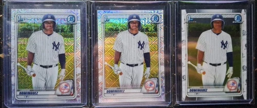 (2)2020 Bowman 1st Chrome Jasson Dominguez #BCP-8 Mojo Refractors (1)Base Chrome