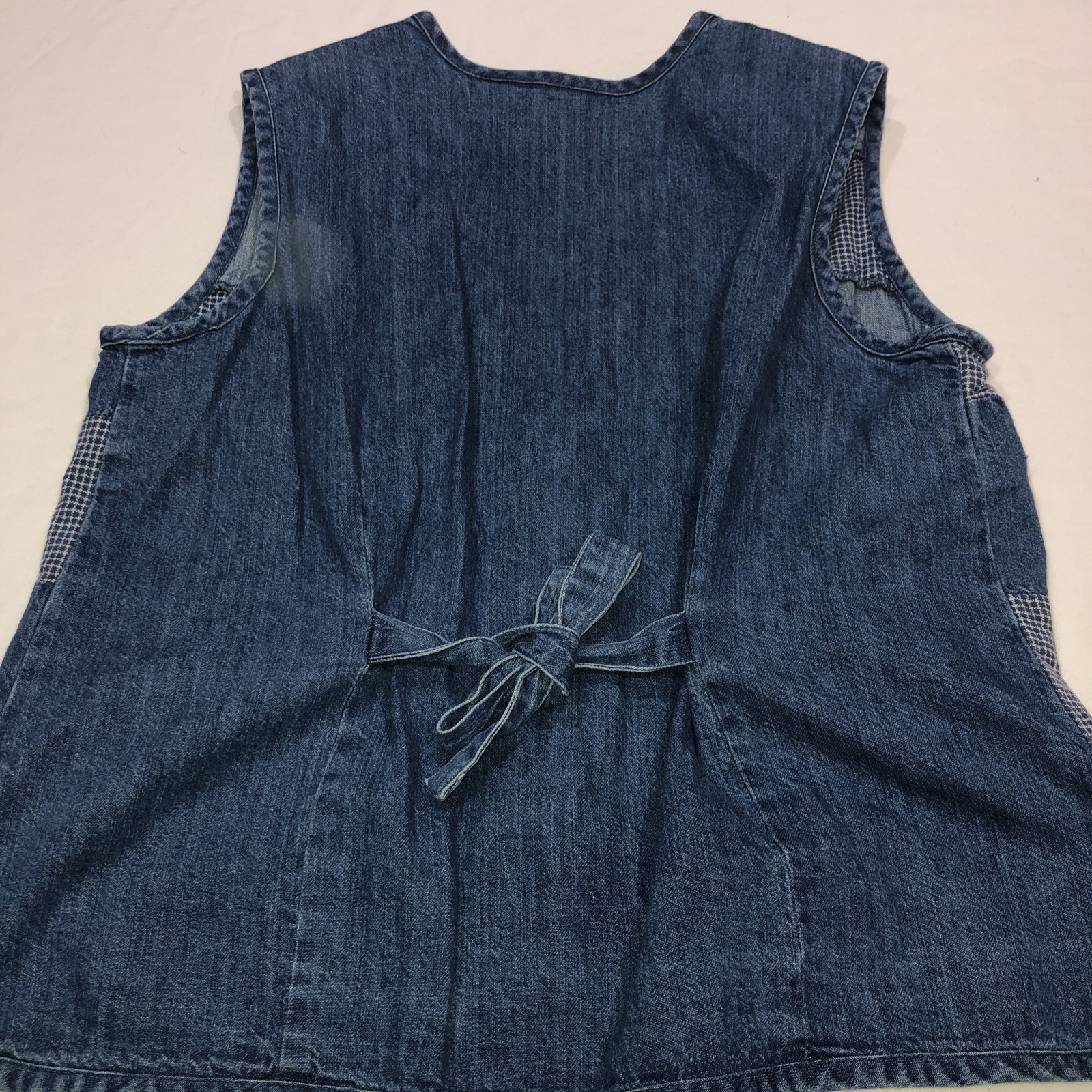 Vintage Two Twenty Denim Patchwork Embroidered Ve… - image 7