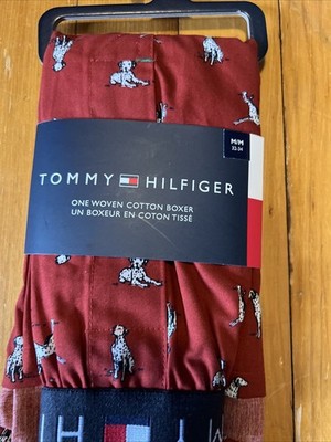 Tommy Hilfiger Men's One Woven Cotton Boxer Size MEDIUM DALMATIANS
