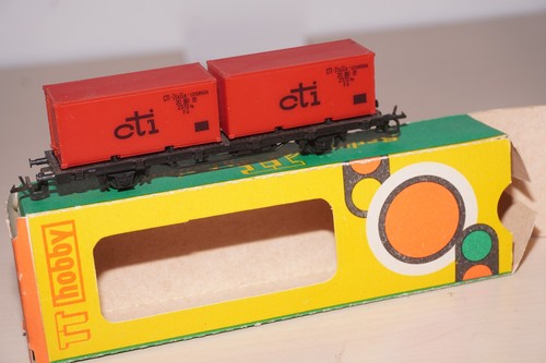 H10/5] BTTB Spur TT Zeuke 4523 Güterwagen Containerwagen CTI OVP | Zustand: Gebraucht