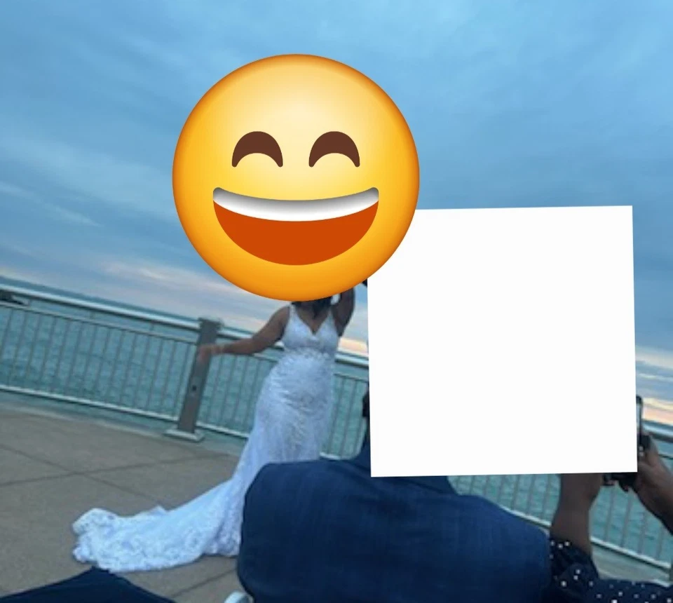 Vestido de novia sirena talla 10-12, lentejuelas blancas, encaje, sujetador incorporado. USADO UNA VEZ Foto 4 de 4