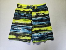Nike Boys' Green Blue Swim Trunks with All Over Pattern Size L