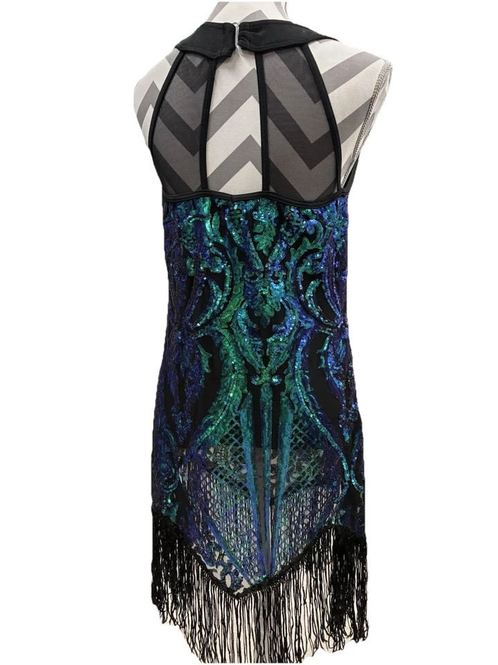 Disfraz de Vestido Estilo Vintage Años 1920’s a 1940’s Tipo Flapper Lentejuelas Foto 4 de 4