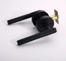 Matte Black Heavy Duty Door Handle Interior Privacy Door Lever Handle Bathroom